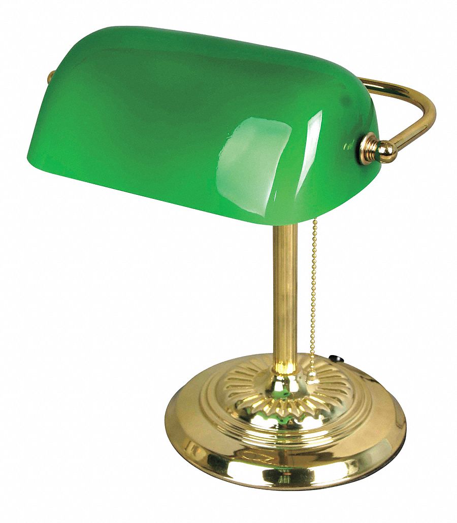 Task Light, Incandescent, 120V, Green