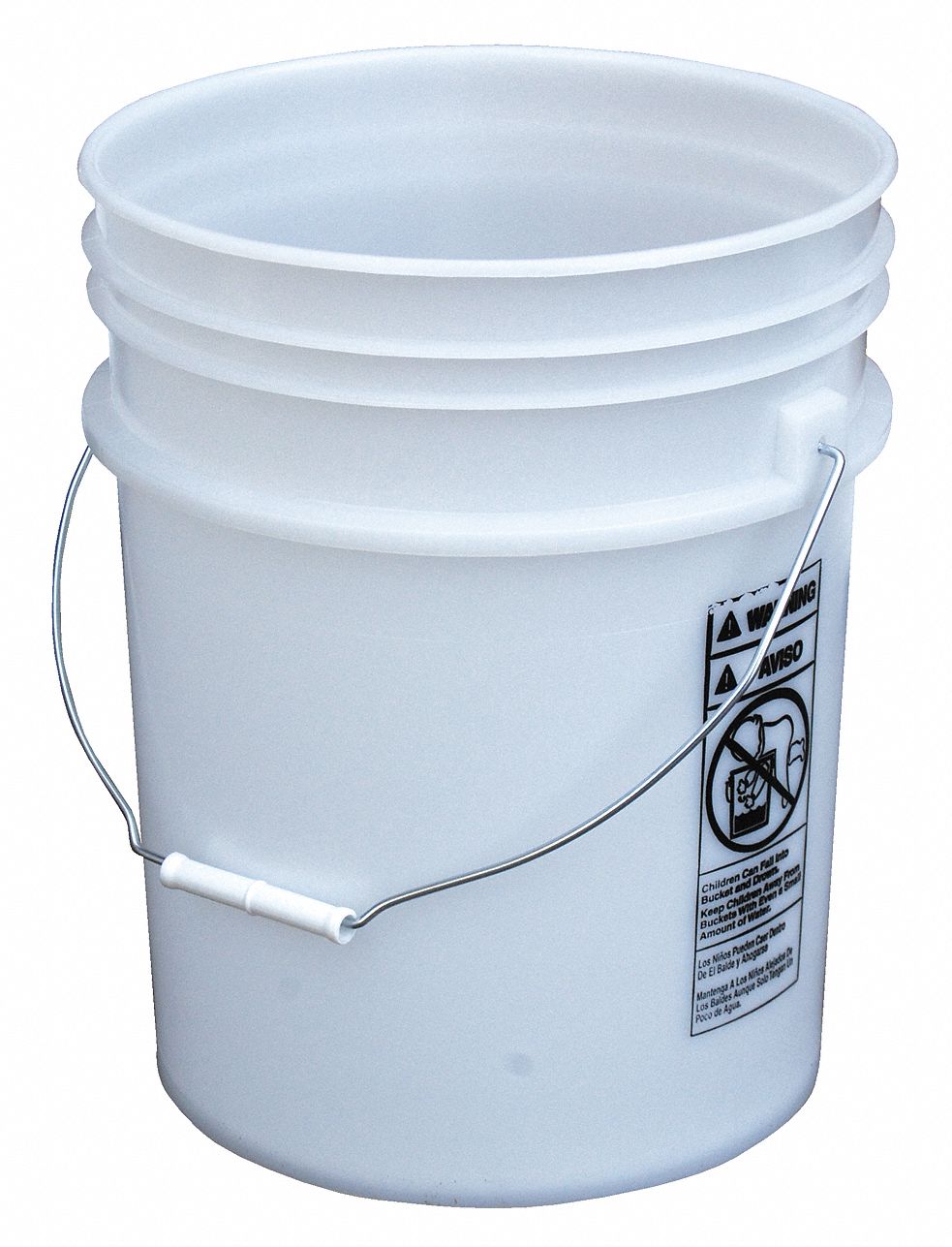 Plastic Pail, 5.4 gallon, Steel Handle