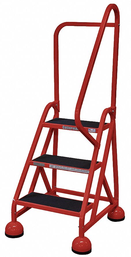 Rolling Ladder, Hndrl, Platfm 27 In H