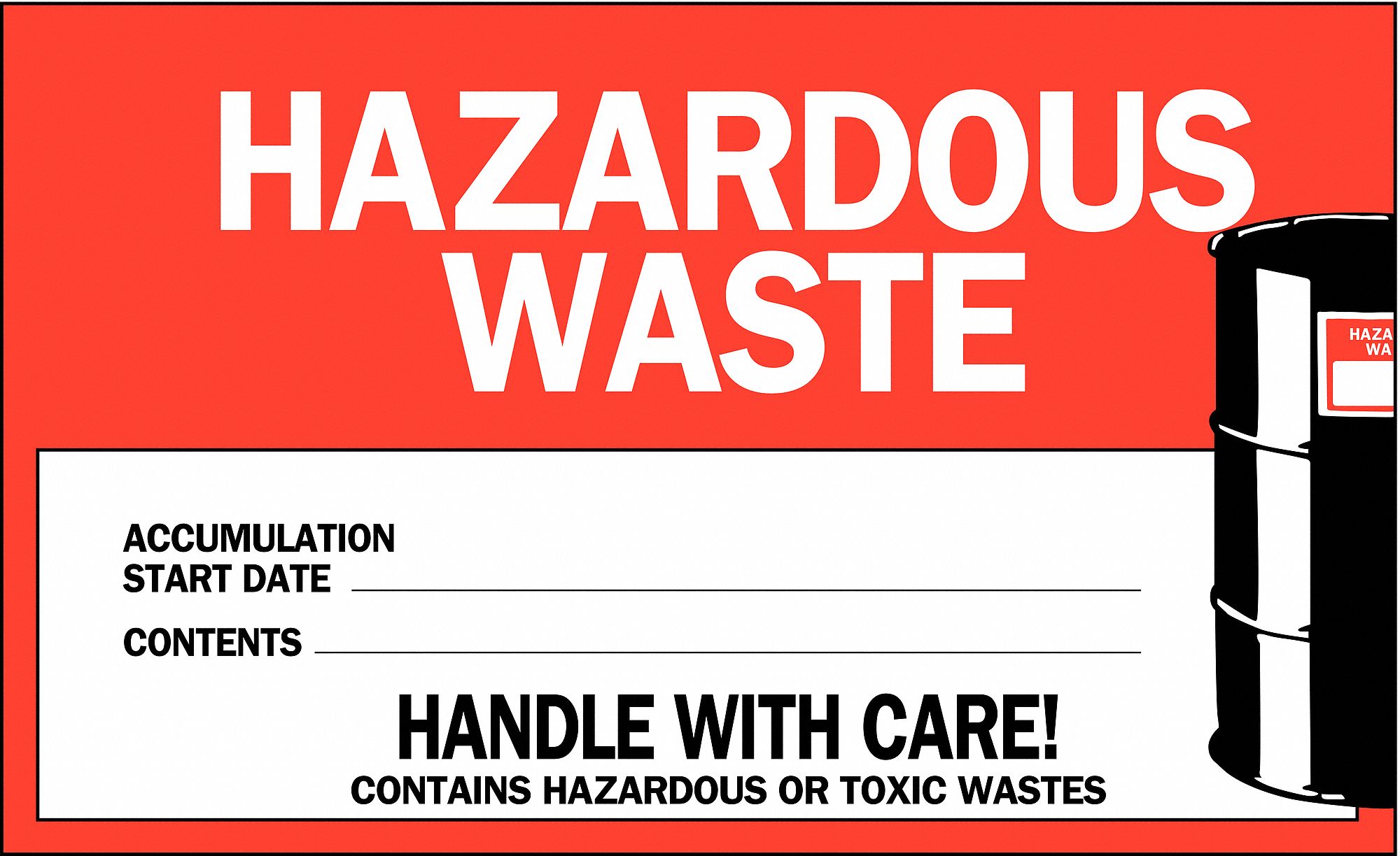 Hazardous Waste Label, 4 In. H, PK 50