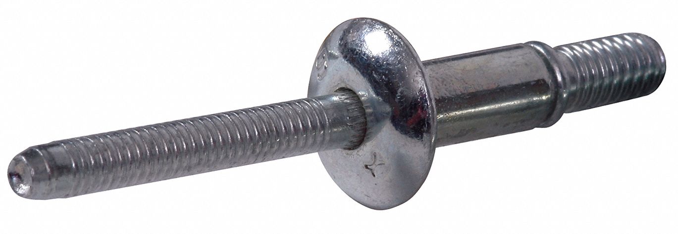 Rivet, Domed, 1/4 In Dia, .375 Grip, Pk25