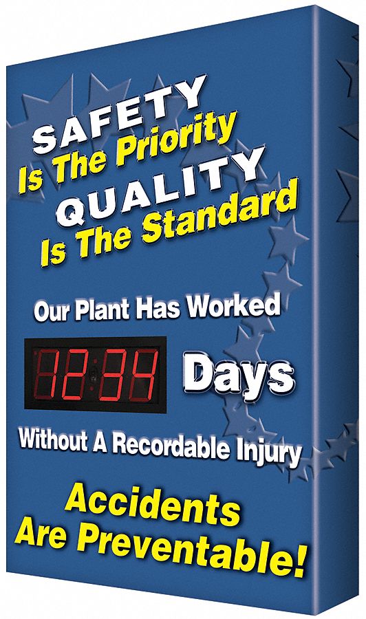 Safety Record Signs, 29 x 20In, AL, ENG