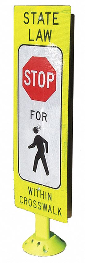 Stop for Pedestrians Sign, permanent base