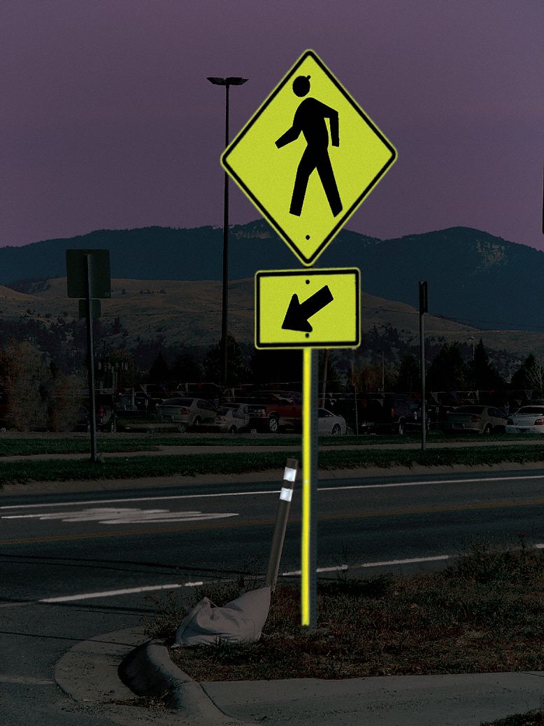 Sign Post Reflector, Green, 60 In. L