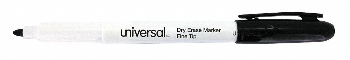 Dry Erase Marker, Fine, Black, PK 12
