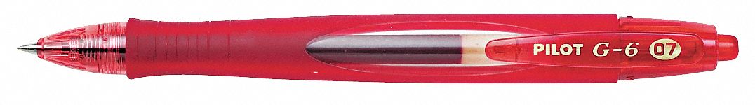 Gel Pen, Retractable, Fine, Red