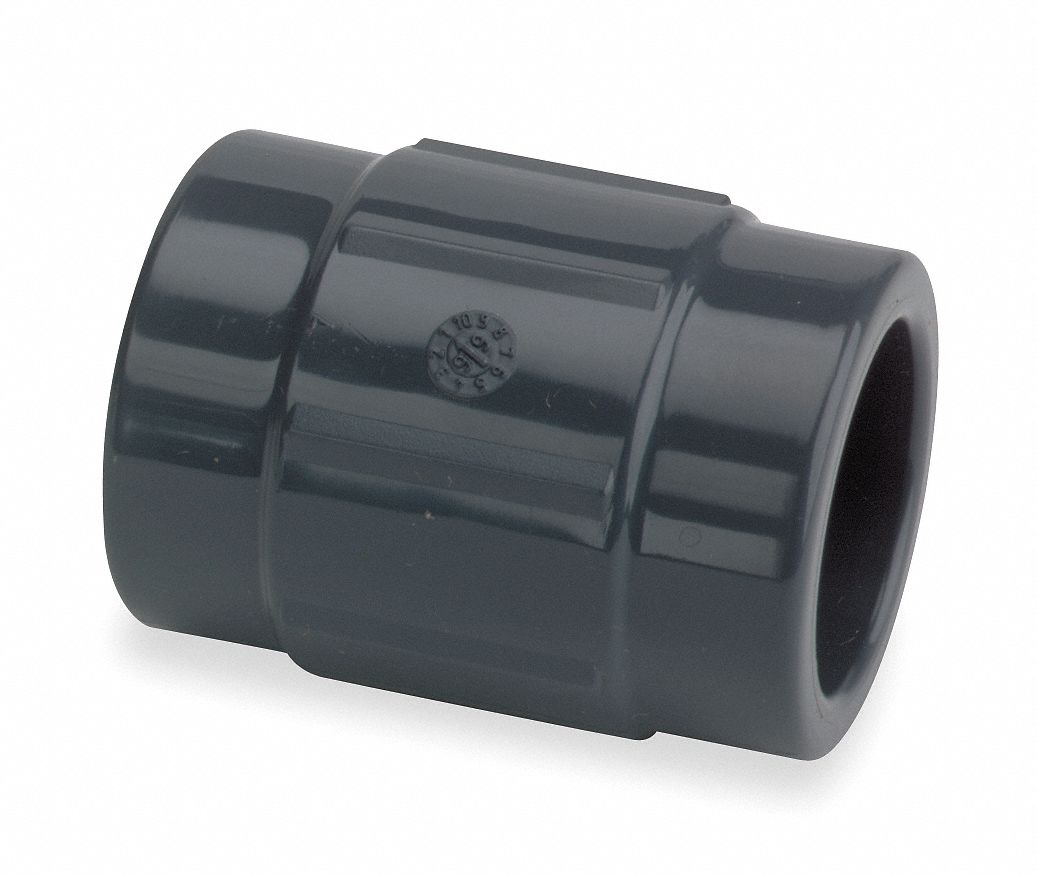 Coupling, 1 In, Slip Socket, PVC