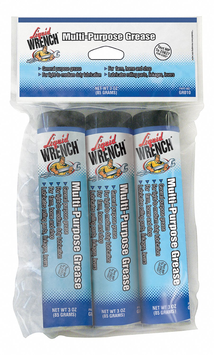 Multi Purpose Grease, 3Oz., SolidGray, PK3