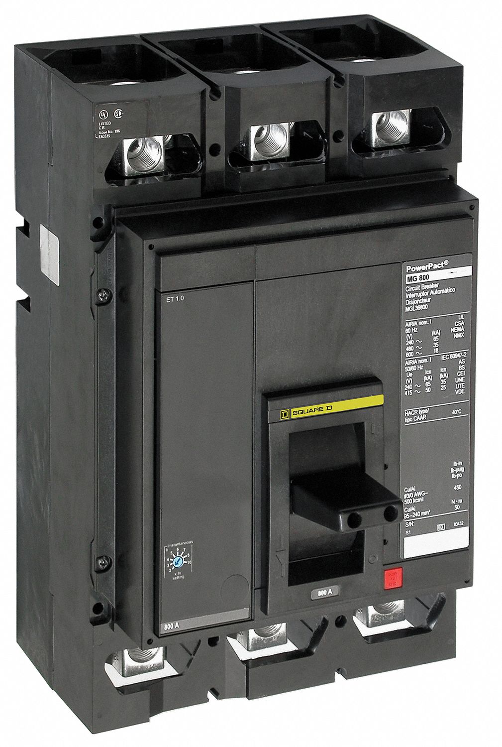 Circuit Breaker, Lug In/Out, 400A, 3 Phase