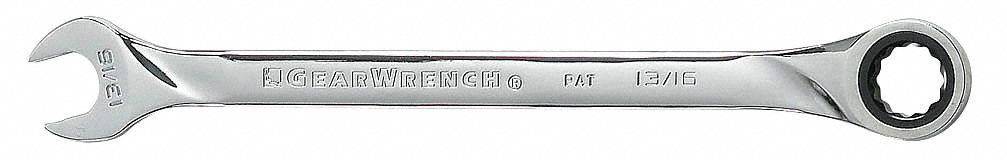 Ratcheting Combo Wrench, 7/16in, Indexable
