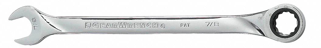 Ratcheting Combo Wrench, 7/8 in, Indexable