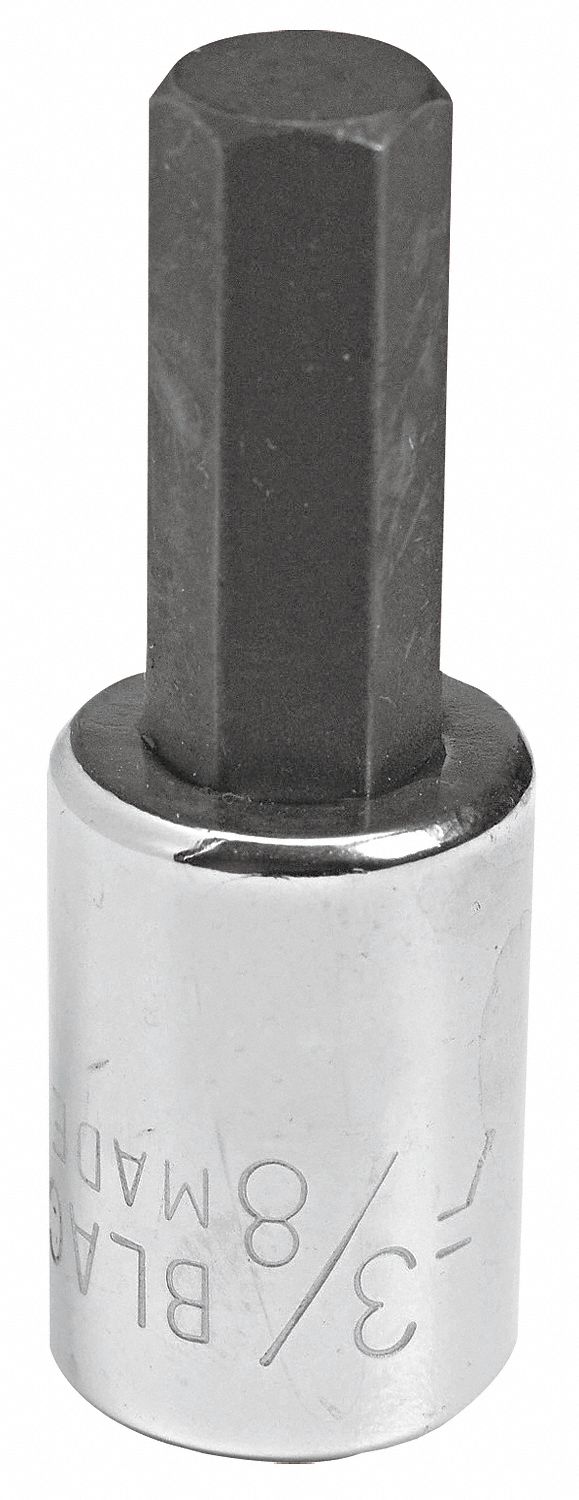 Hex Bit Socket, 3/8 In Dr, 5/16 In x2 In L