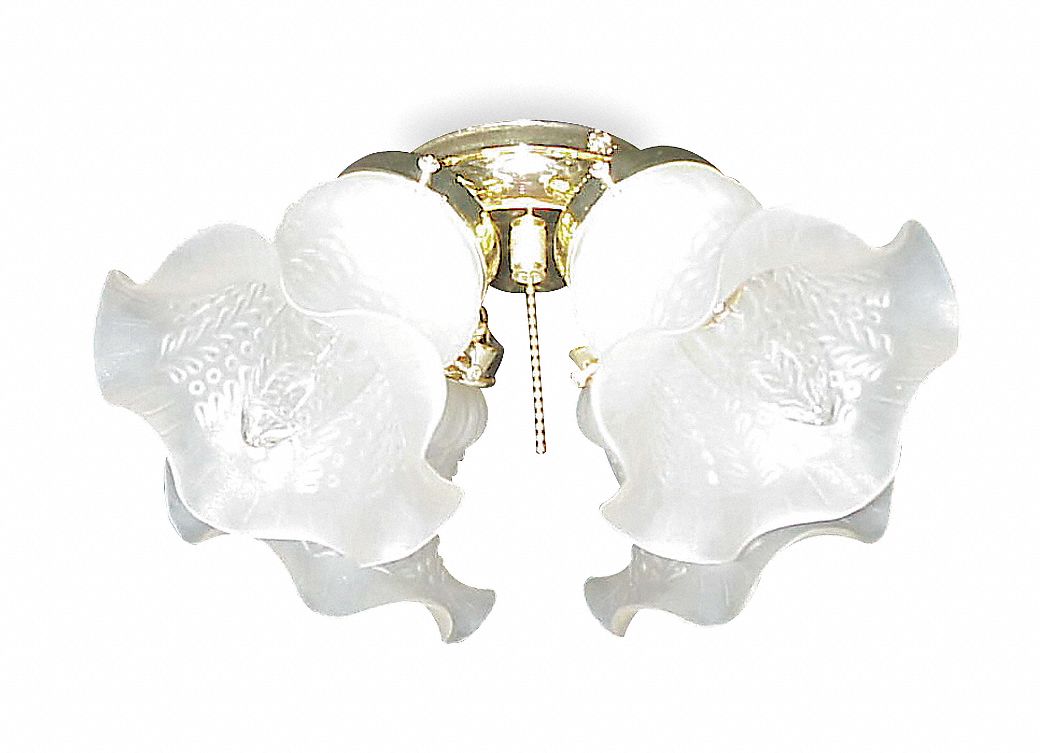Victorian Light Kit, Glass/Polished Brass