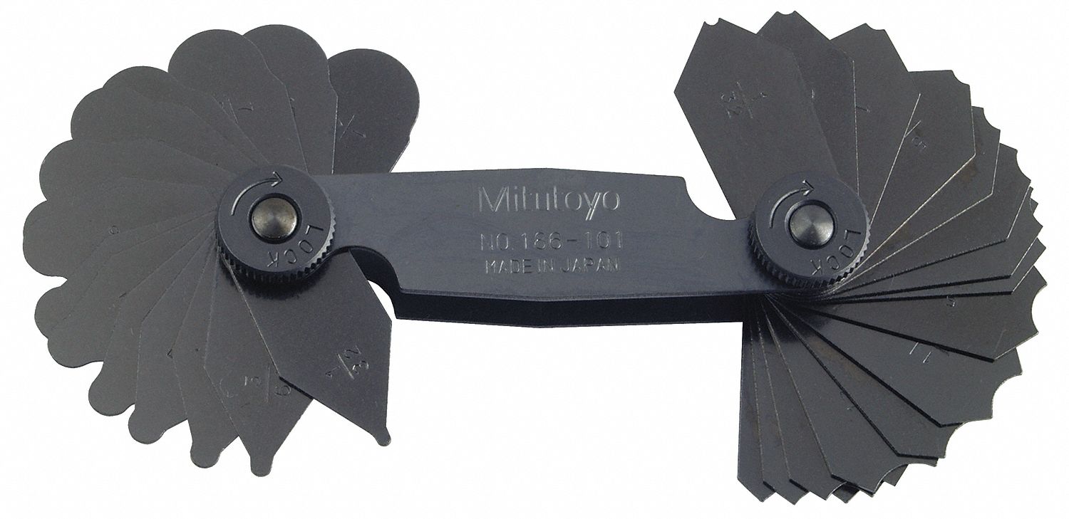 Radius Gage Set, 1/32 to 1/4, 30 Leaves