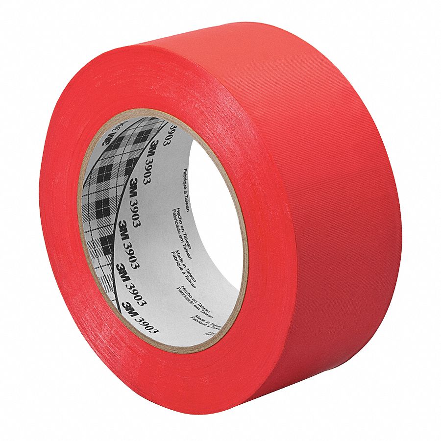 Duct Tape, 1 In x 50 yd, 6.3 mil, Red, Vinyl