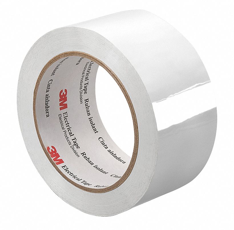 Electrical Tape, 1 In x 72 yd, 1 mil, White