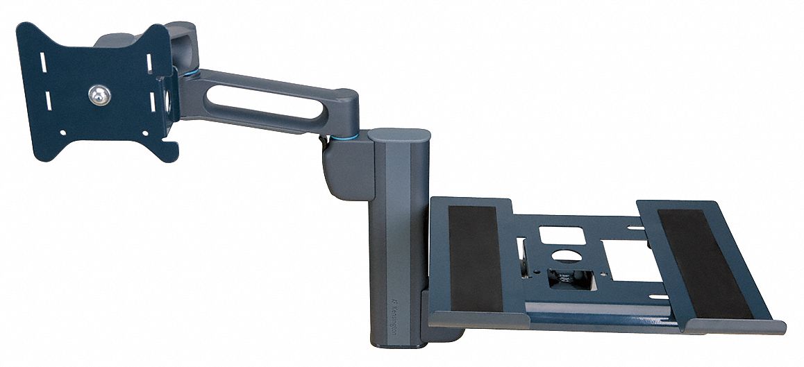 Laptop/Monitor Dual Arm, Column, Gray, 24in