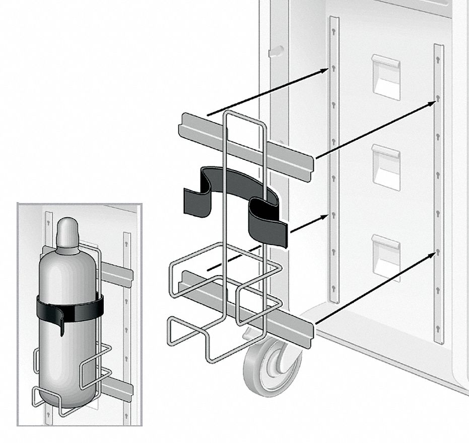 O2 Tank Holder, Low Profile 4In.Dia.Tank