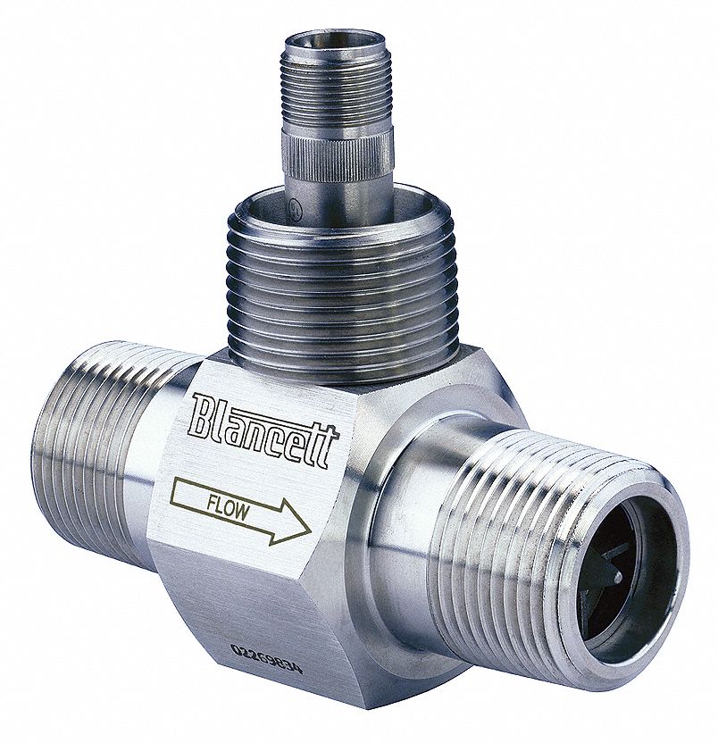 Flowmeter, Turbine, 7.5 GPM, 1/2 In MNPT