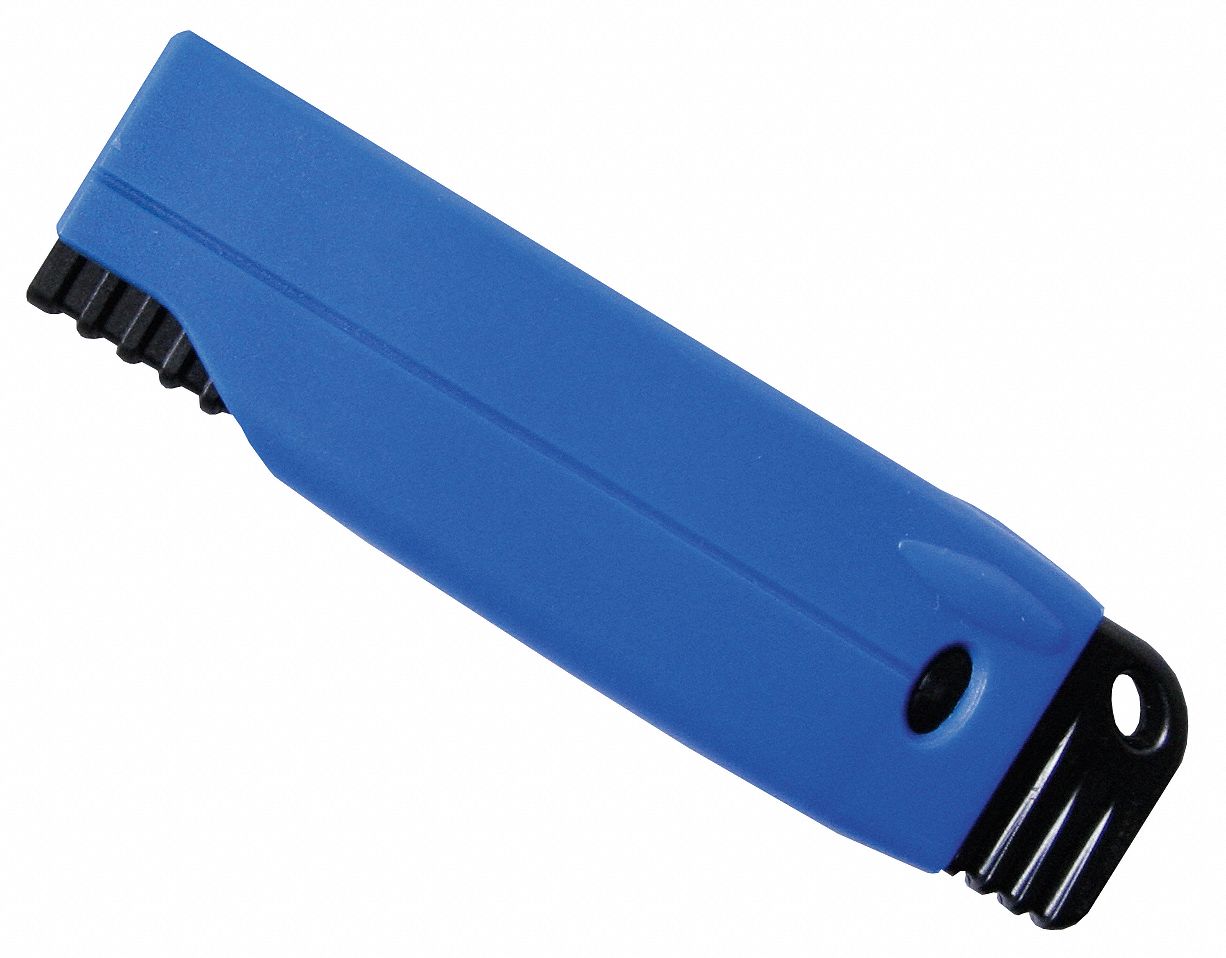 Utility Knife, BoxCutter, Plastic, Blue, Pk5