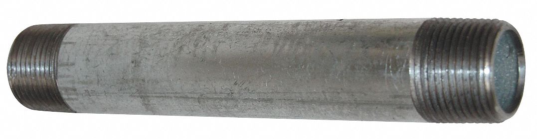 Nipple, 1/2 x 2 In, Galv Welded Steel