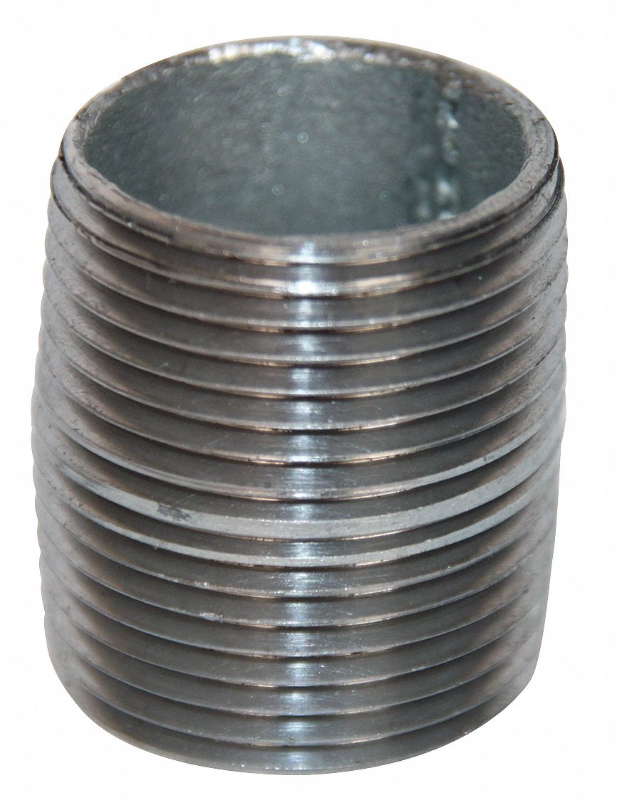 Nipple, 1 x Close, Galvanized Welded Steel