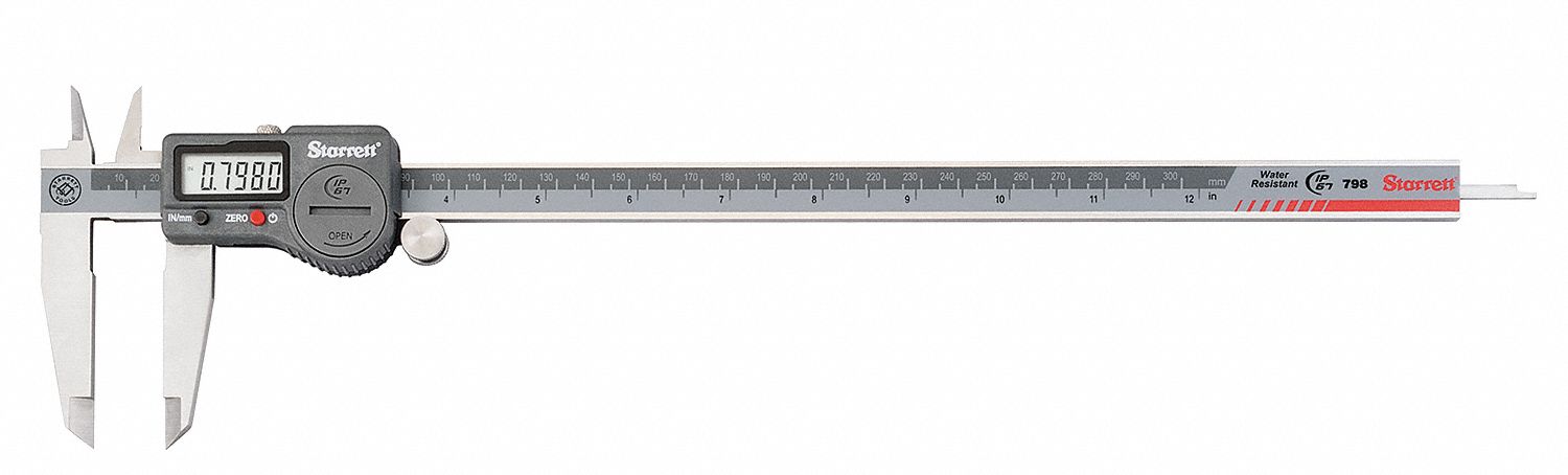 Electronic Caliper, 0 to 12 In, 0 to 300mm