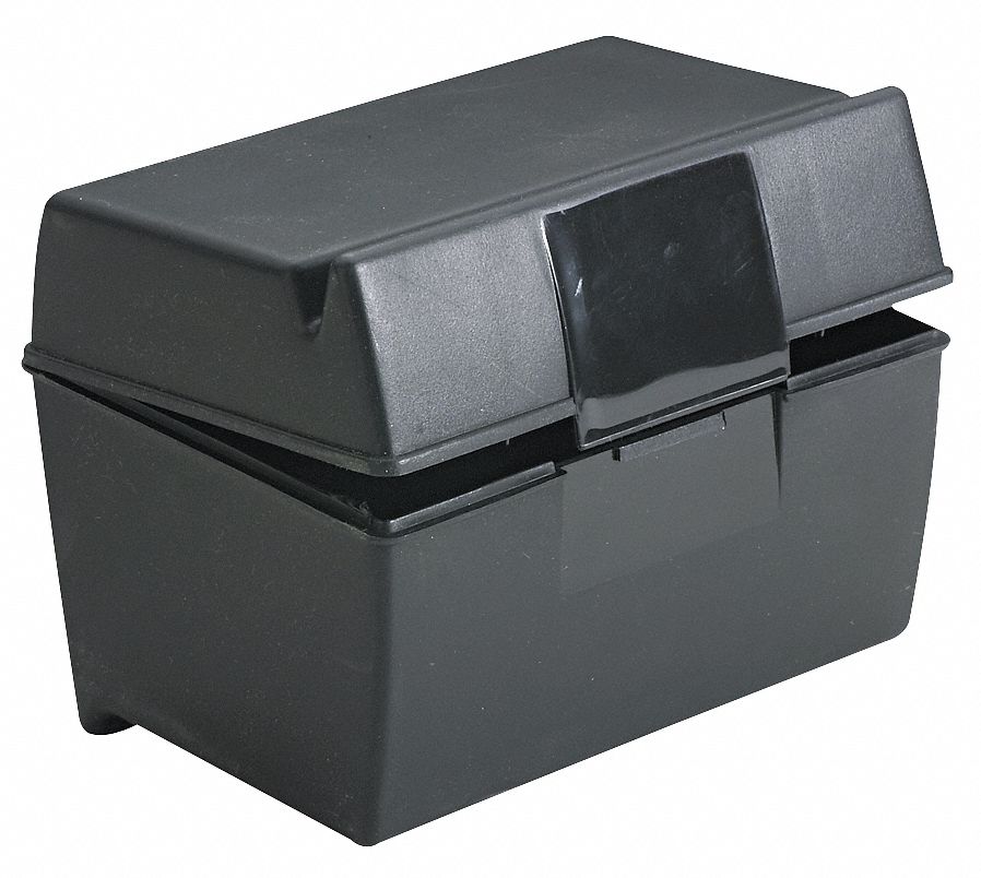 Index Card File Box, For 3 x 5 Cards, Blk