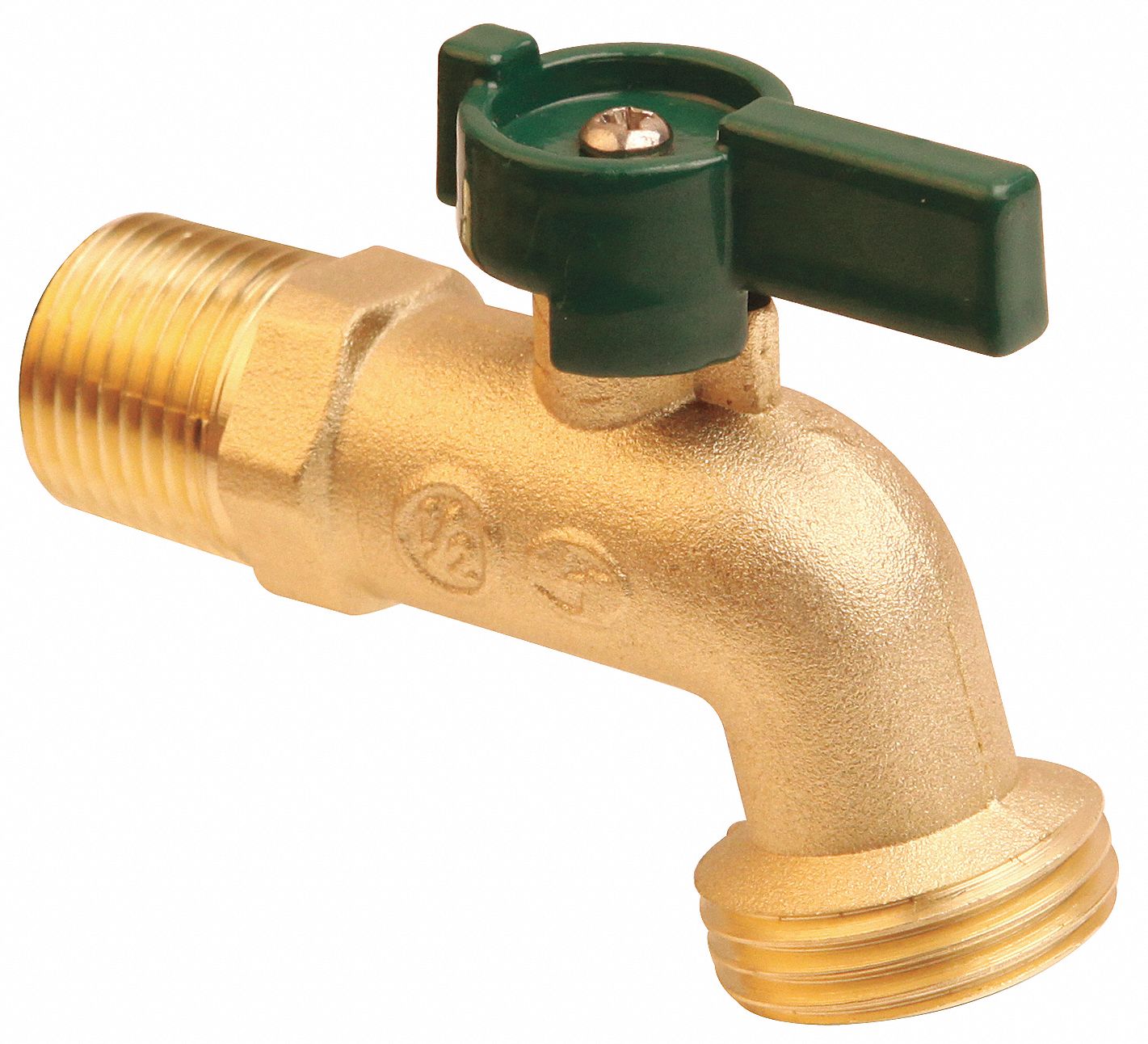 Hose Bibb, Quarter Turn, 1/2In, Brass