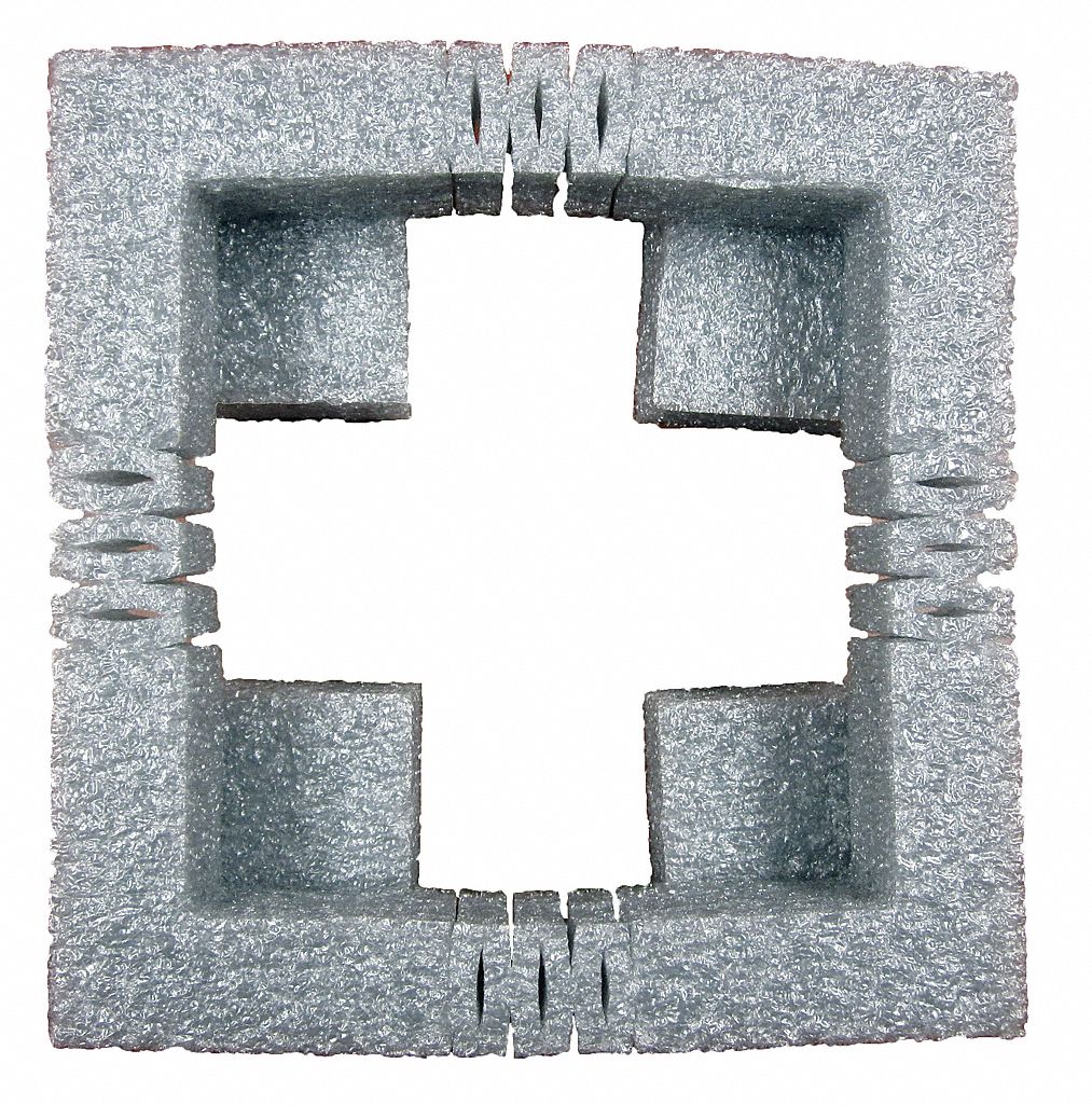 Lightbulb End Cap, PE, 4x9x9 In, Gray, Pk100