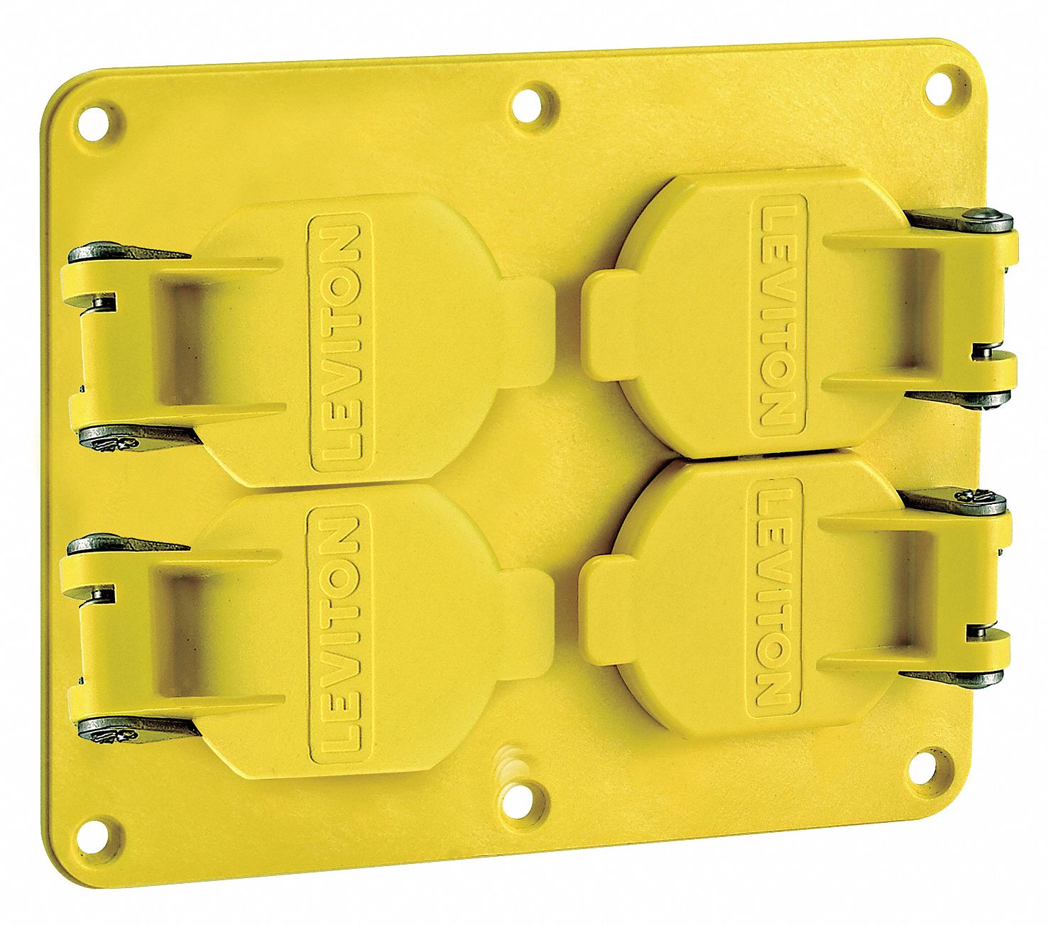Cover Plate, 2 Gang Duplex, Flip Lid, Yw