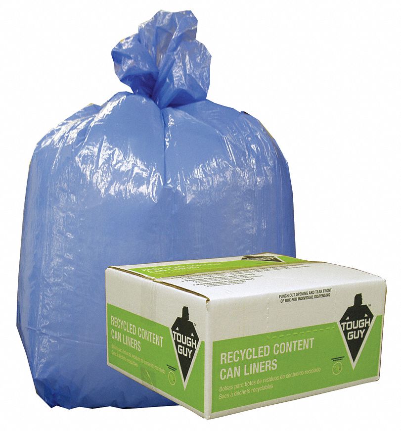 Flat Pack Liner, 55 Gal., Blue, PK100