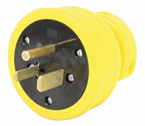 Plug, 6-50P, 250V, 3 Wire, Flip Seal, Yellow