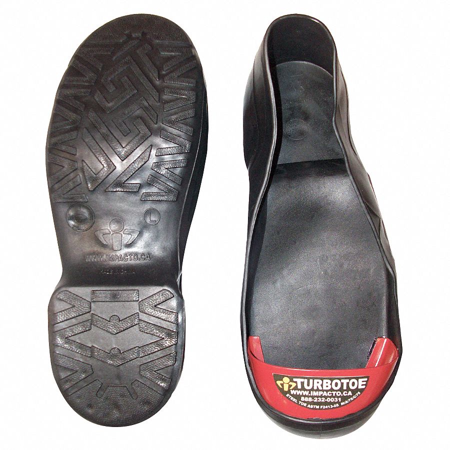 Overshoe, Men, XS, Pull On, Blk/Gray, PVC, 1PR