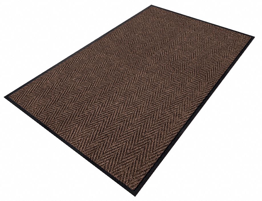 Entrance Mat, Yarn/PVC, Brown, 4x6 ft.