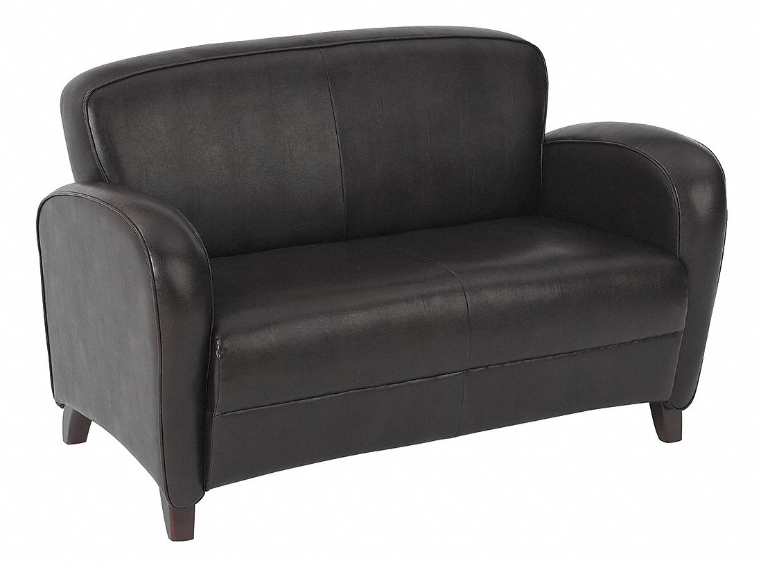 Loveseat, Mocha Eco Leather, Cherry Fnsh