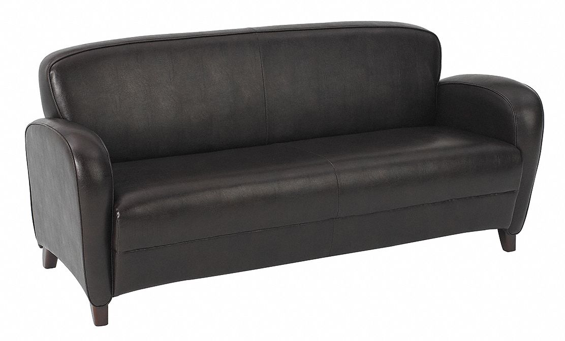 Sofa, Mocha Eco Leather, Cherry Finish
