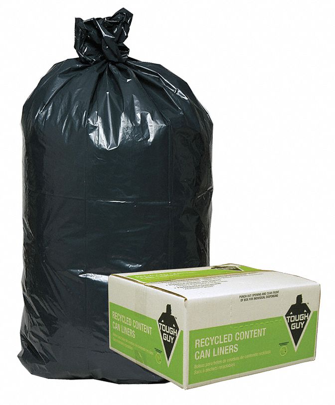 Flat Pack Liner, 23 Gal., Black, PK150
