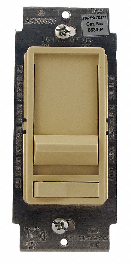 Dimmer, Preset Slide, 600W, 1-Pole/3-Way