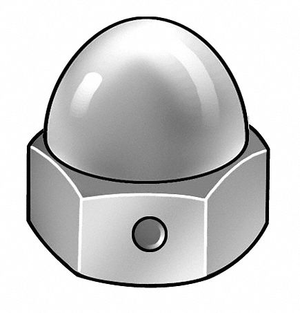 Acorn Nut, 1/4-28, Pk10