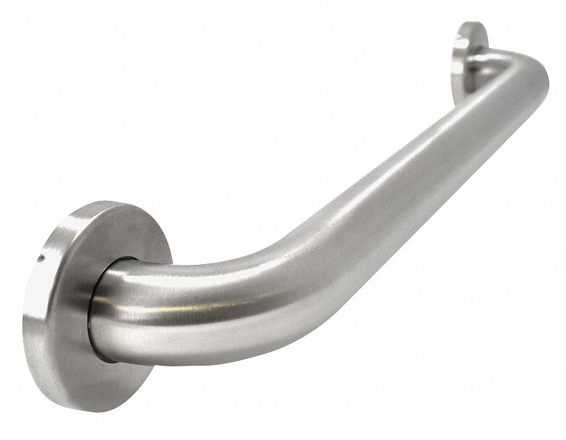 Grab Bar, SS, Silver, 24In L, 1-1/2In Dia.