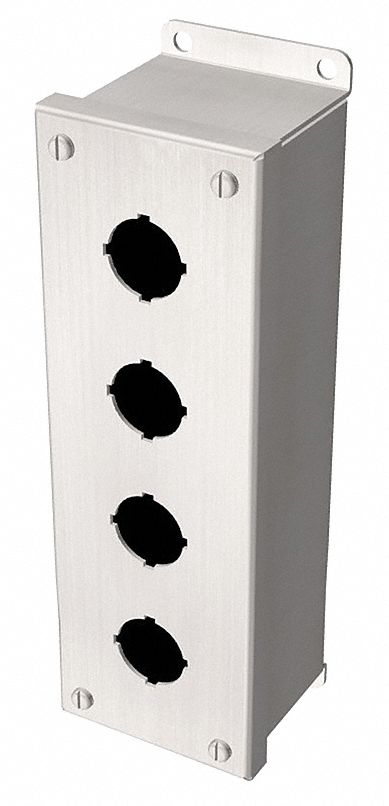 Pushbutton Enclosure, 4 Hole, 22mm, 304 SS