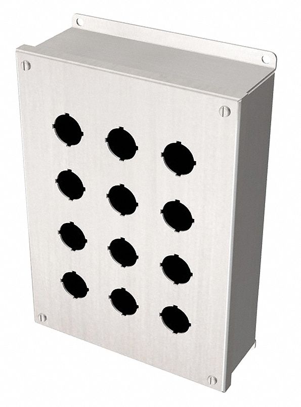Pushbutton Enclosure, 12 Hole, 22mm, 304 SS