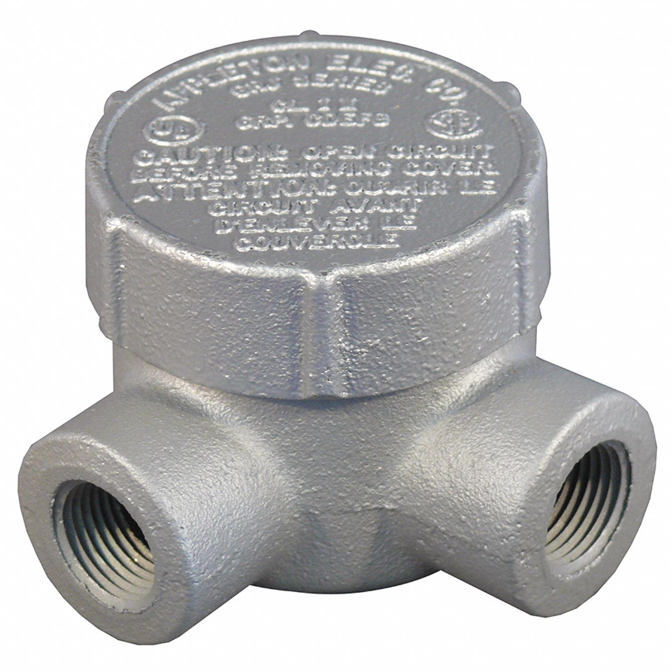 Conduit Outlet Box, HazLoc, L, 3/4 Hub, Iron