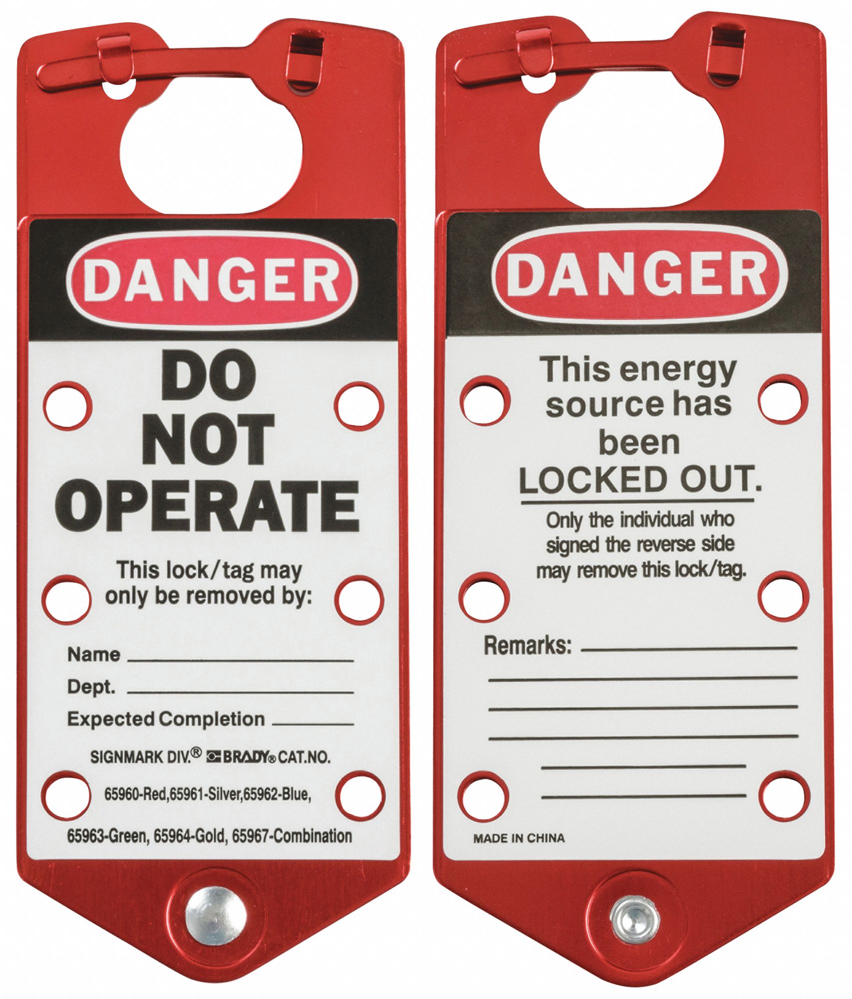 Labeled Lockout Hasp, Snap-On, 6 Lock, PK 5