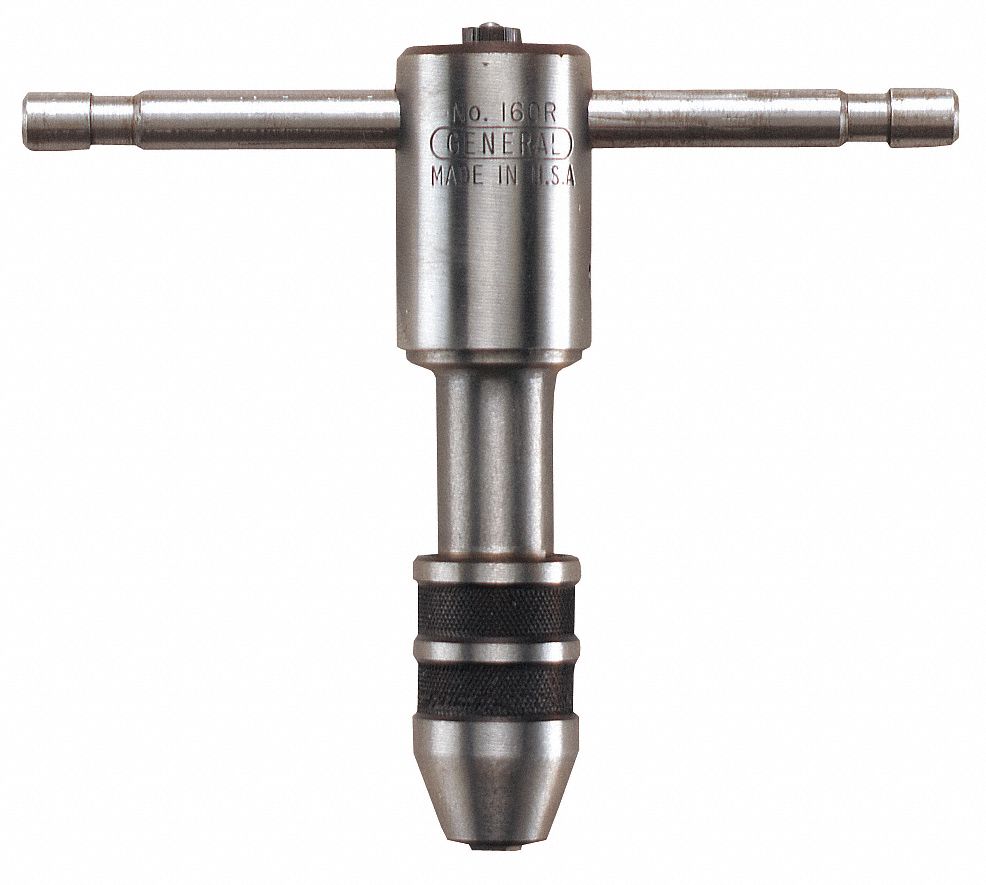 Tap Wrench, T Handle, Ratcheting, Rev, 0 to8