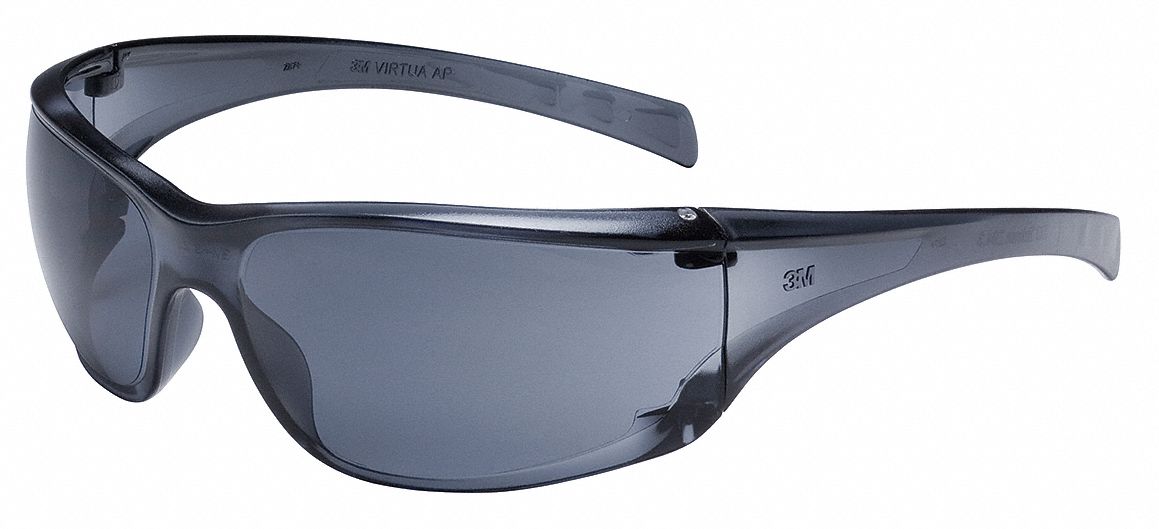 Safety Glasses, Gray, Scratch-Resistant