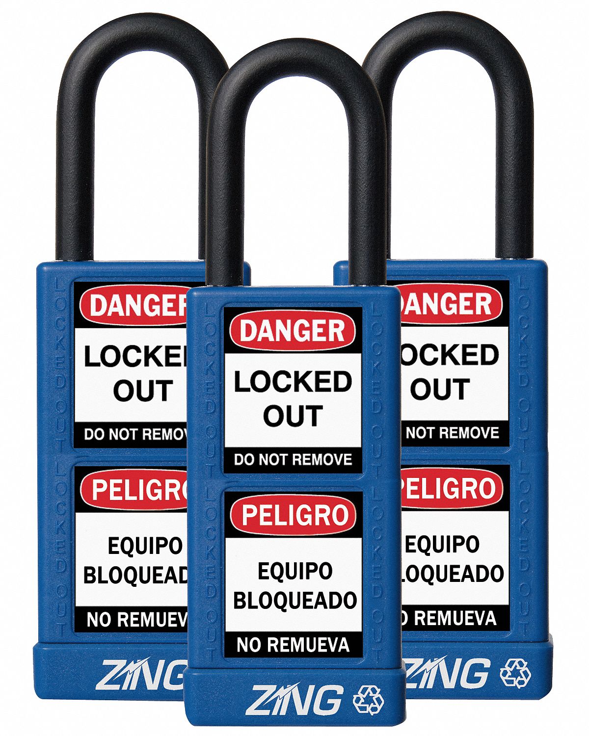 Lockout Padlock, KA, Blue, 1/4 In., PK3