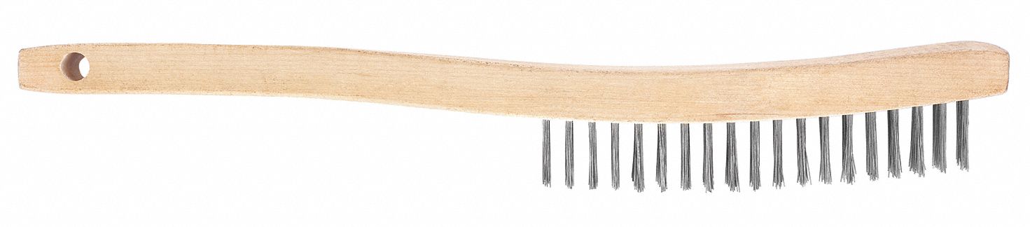 Curved Scratch Brush, Rows 3 x 19, SS Wire