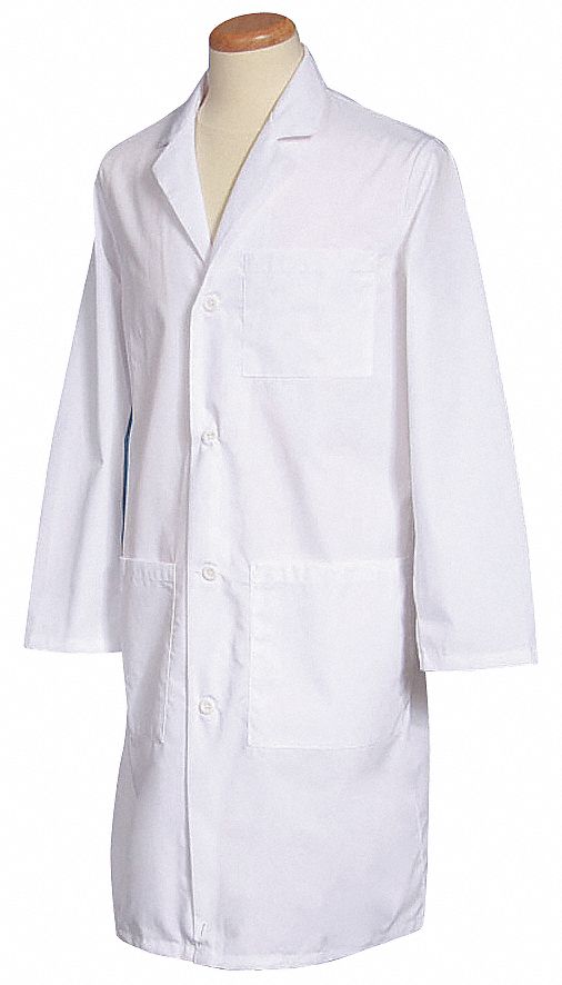 Lab Coat, XS, White, 40-1/4 In. L